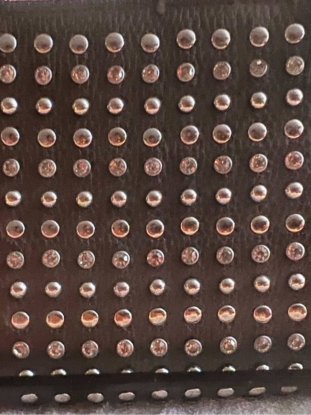 Studded Bronze Leather Clutch with Crystal Rivets